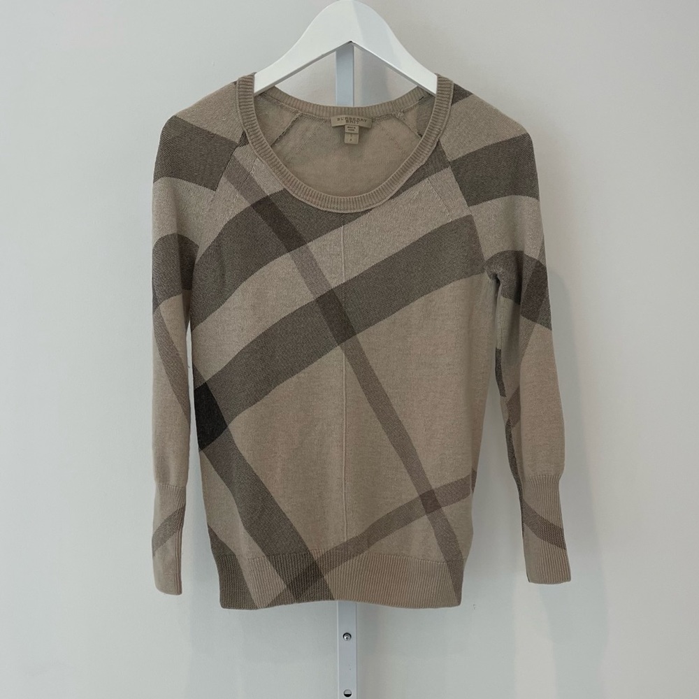 BURBERRY BRIT TAN WOOL CASHMERE SWEATER SIZE SP